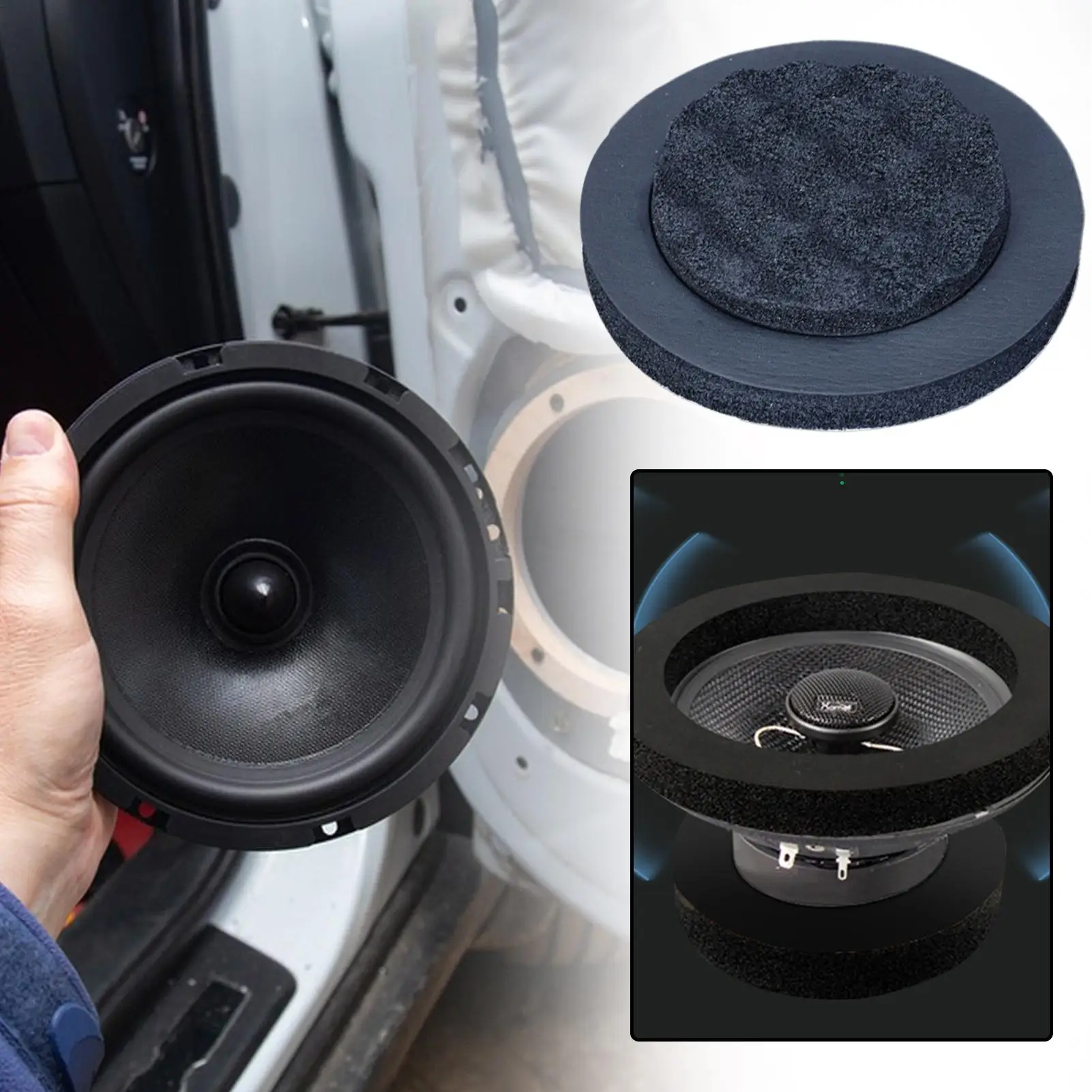 Car Bass Blocker Ring Speaker Enhancer Fast Rings Blocker Sound Enhancing Accessories Precision Audio Blocking Pad for Vehicle