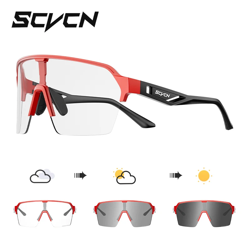 SCVCN Fietsbril Meekleurende zonnebril voor heren Buitensportbril UV400 Brillen MTB Fietsbril Fiets Dames