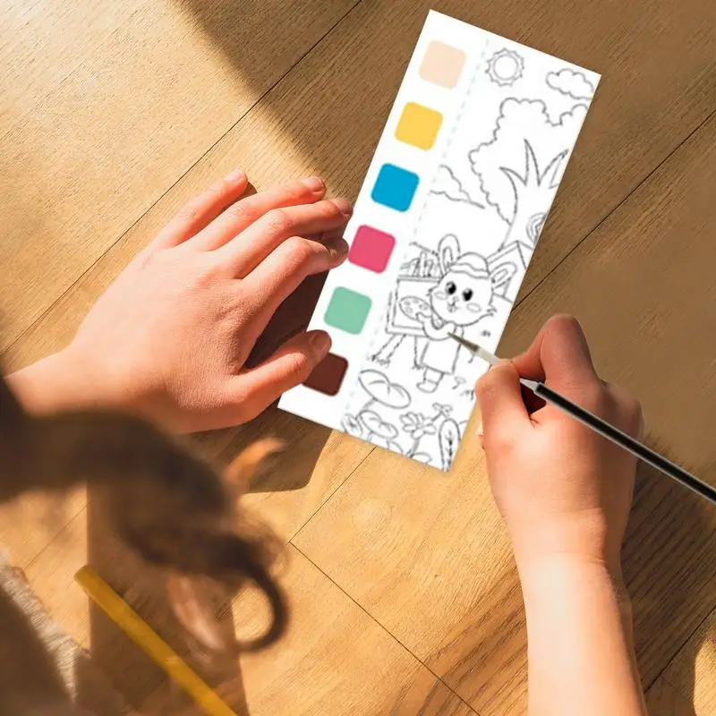 Libro para colorear de acuarela para niños, pintura de colores al agua, pintura para niños con bolsillo, libros para colorear al agua para actividades de viaje