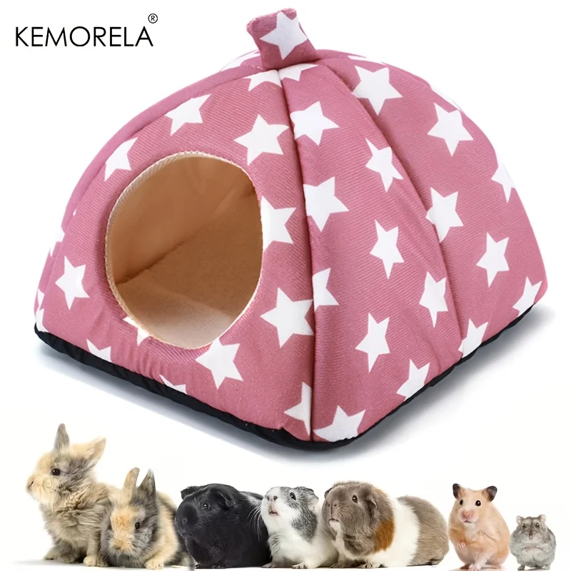 Waschbares Kaninchenversteck und -bett aus Fleece für Innenbereich, auch als Unterschlupf für Meerschweinchen und andere Kleintiere geeignet – Detail 1