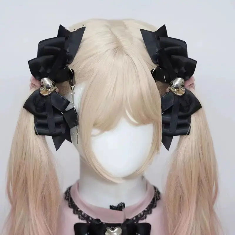 Шпилька для волос с бантом в японском стиле для девушек ручная работа милый крутой черный розовый цвет