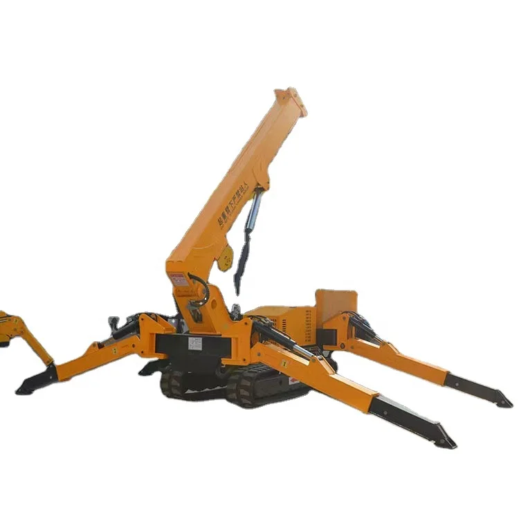 Mini Spider Crane para Narrow Space, Telescopic Boom, 5 Ton