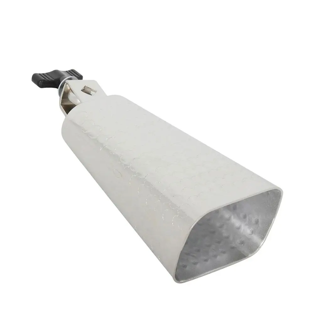 M MBAT NL6NHE 6 inch Silver Metal Cowbell Electroplated Dotting Cowbell Personalized Accessories Metal Percussion Instruments