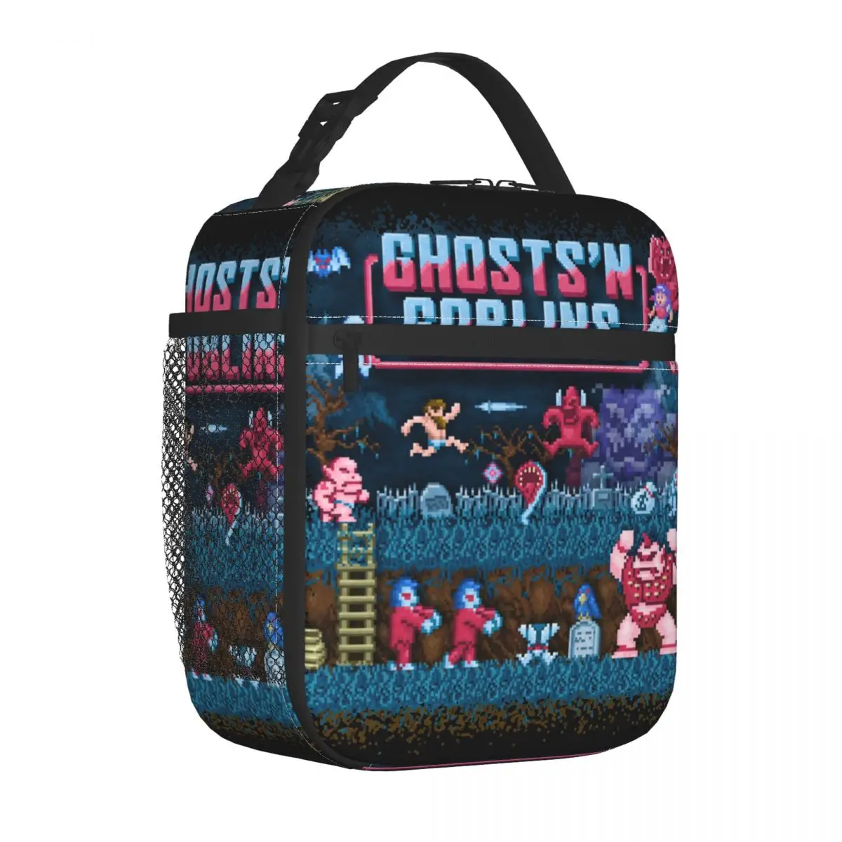 Ghouls 'n Ghosts Insulated Lunch Bags Cooler Bag  Meal Container Daimakaimura Arcade Games Tote Lunch Box Food Bag School Travel