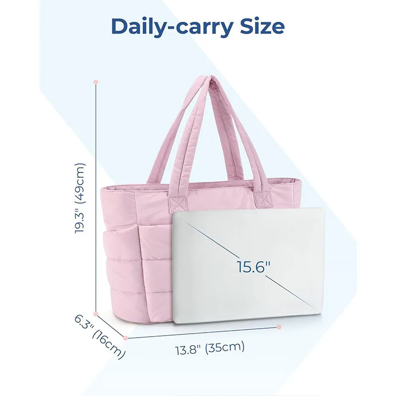 

New Arrival Women's Bag Large Capacity Solid Color Tote Bag Versatile Padded Handbag Commuter Work Student Class Shopping bag