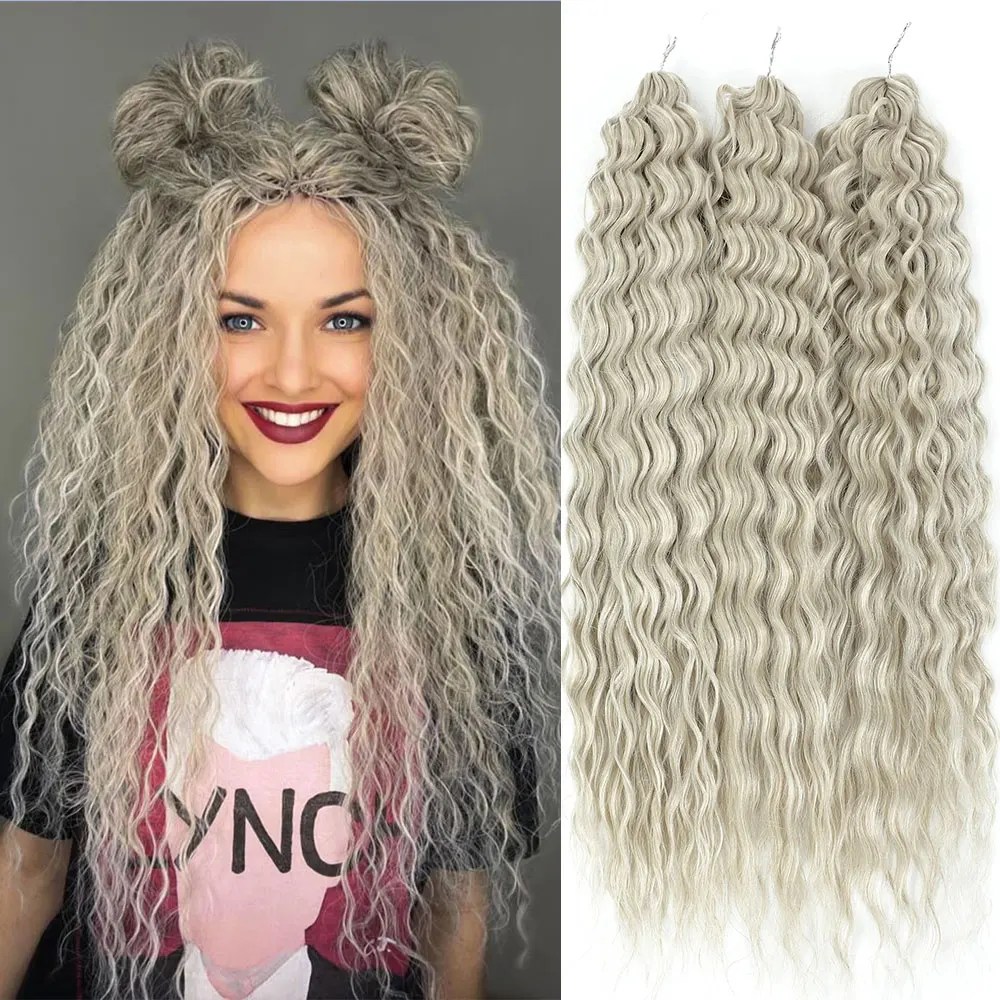 

22 Inch Crochet Hair Orange Brown BUG M812 Ocean Wave Crochet Braiding Hair Synthetic Water Wave Crochet Braids Hair For Women