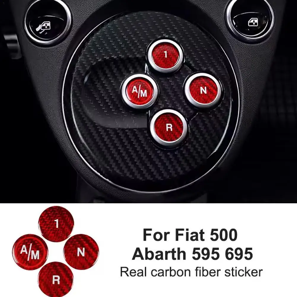 

For Fiat 500 Abarth 595 695 Shift Panel Button Cover Interior Modification Instrument Vents Decorative Stickers Accessories
