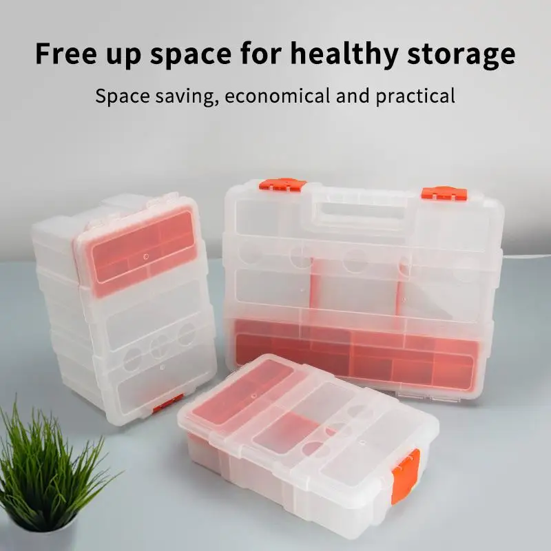 Multi Grid Portable Plastic Parts Toolbox with 15 Compartments Efficient Screw Storage Organizer for Workshop and DIY Projects
