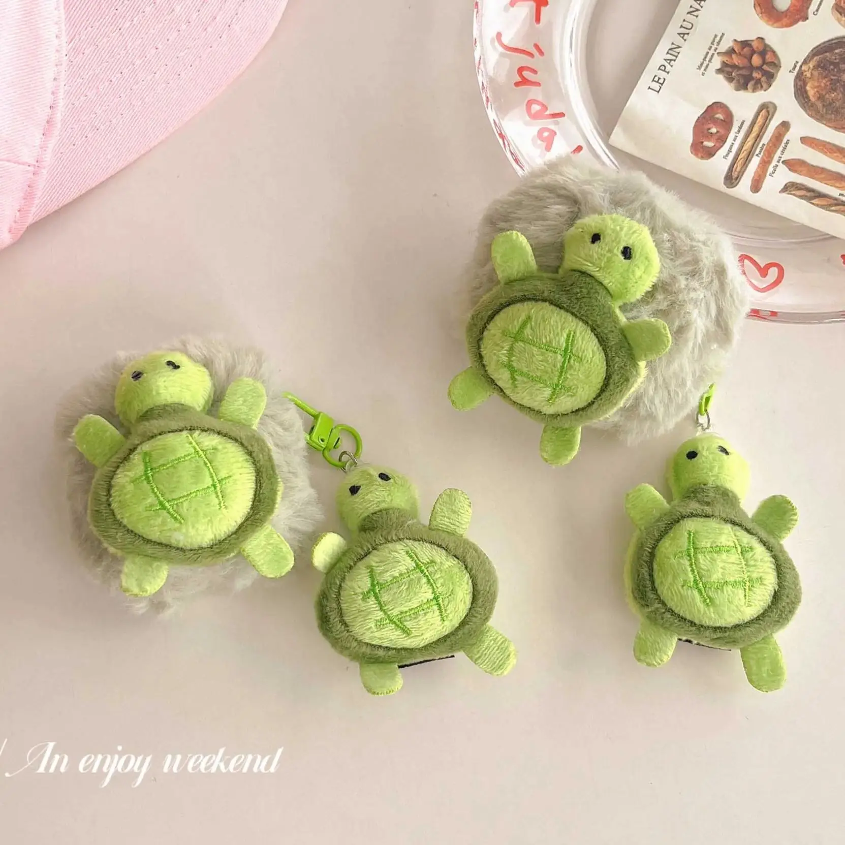 Cartoon green plush turtle headset case for apple airpods pro2nd pro 3 1 2 cute pendant hair protector fundas charging box