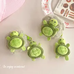 Cartoon green plush turtle headset case for apple airpods pro2nd pro 3 1 2 cute pendant hair protector fundas charging box