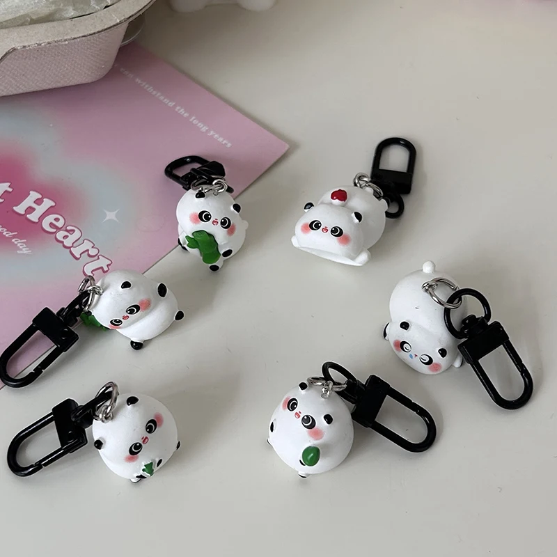 Cute Cartoon Painted Panda Keychain Panda Fashion Pendant Lovely Animal Keychain Backpack Decoration Couple Gifts