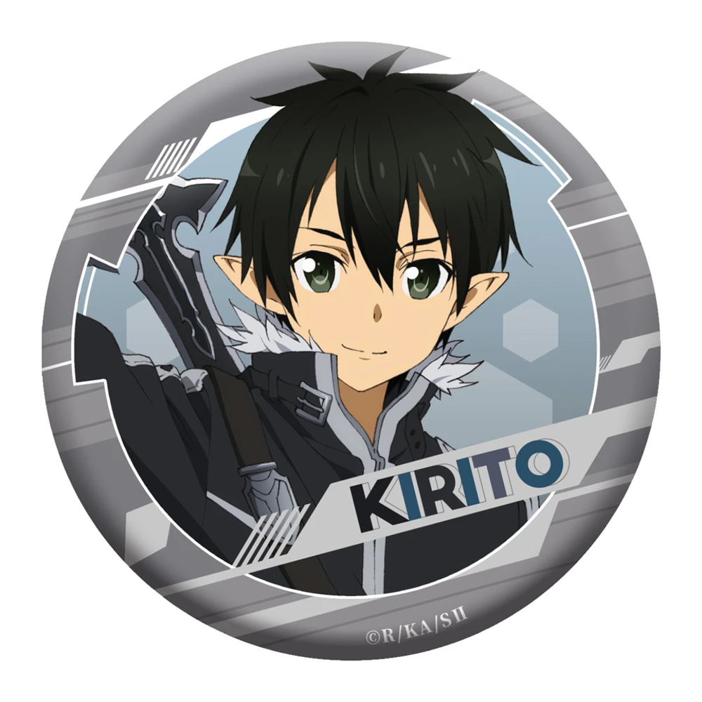 Anime Sword Art Online Kirigaya Kazuto Yuuki Asuna Cosplay Badge Pin SPTE Tinplate Brooch Accessories