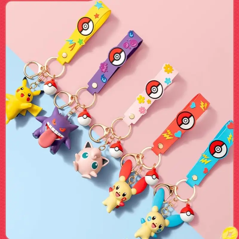 Llavero Oficial de Pokémon de Funism, Pikachu, Gengar, Jigglypuff, Figura Adorable, Colgante para Parejas, Adorno para Mochila, Anillo para Llaves, para Decoración o Regalo