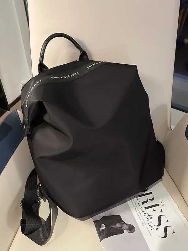 

2025 New Fashionable Versatile Nylon Canvas Backpack Simple Design Unisex Shoulder Bag for Traveling And School