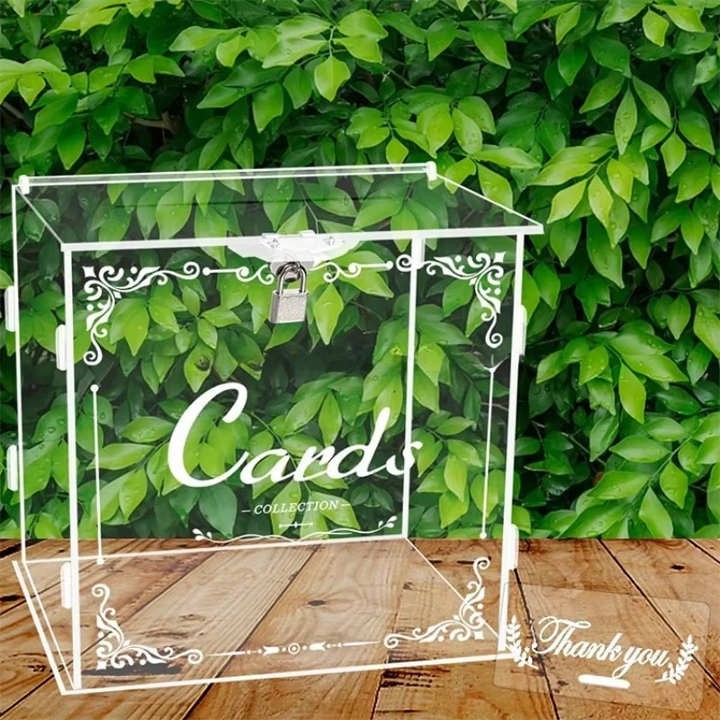 

Anniversary Shower Birthday Decorations Acrylic Gift Card Box Wedding Acrylic Card Box