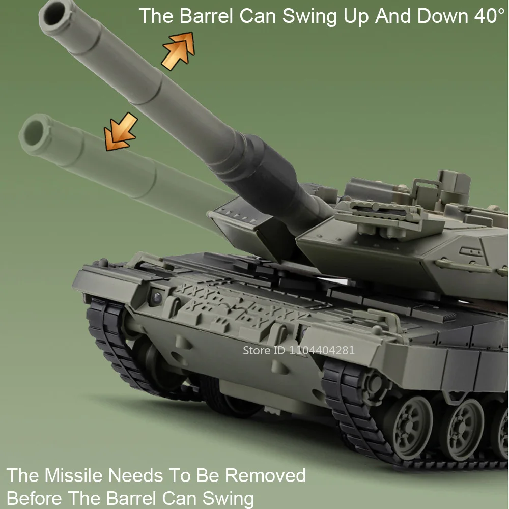 1:36 Leopard 2 Kampfpanzer Modell Zeuge-136 Drohne Legierung Diecast Auto Spielzeug Sound Licht Zurückziehen Fahrzeuge Jungen Geburtstagsgeschenk