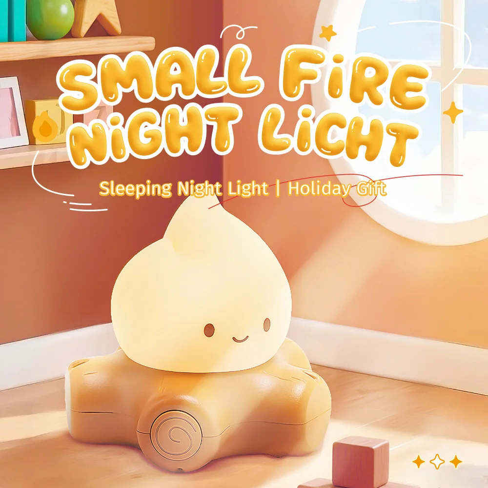 Lampki nocne przy ognisku Kreatywna dekoracja pokoju nocnego Atmosfera Lampka LED Lampka biurkowa Lampka nocna dla dziecka Świąteczny prezent urodzinowy