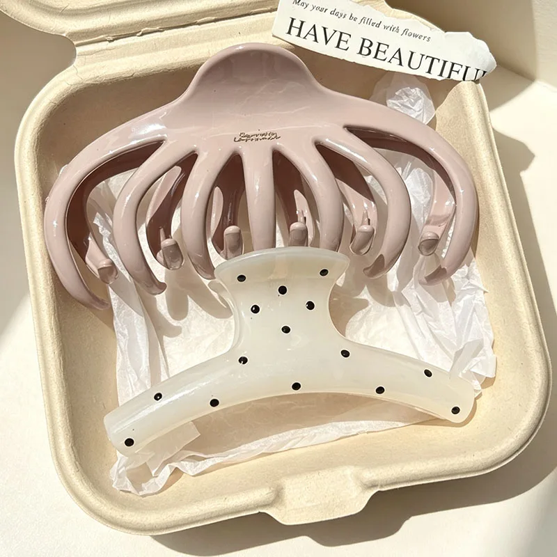 Retro Hawaii Irregular Beach Claw Clip For Women Trendy Flower Shark Hair Clip Crab Back Of Head Hairpins Party Hair Accessories - view 3