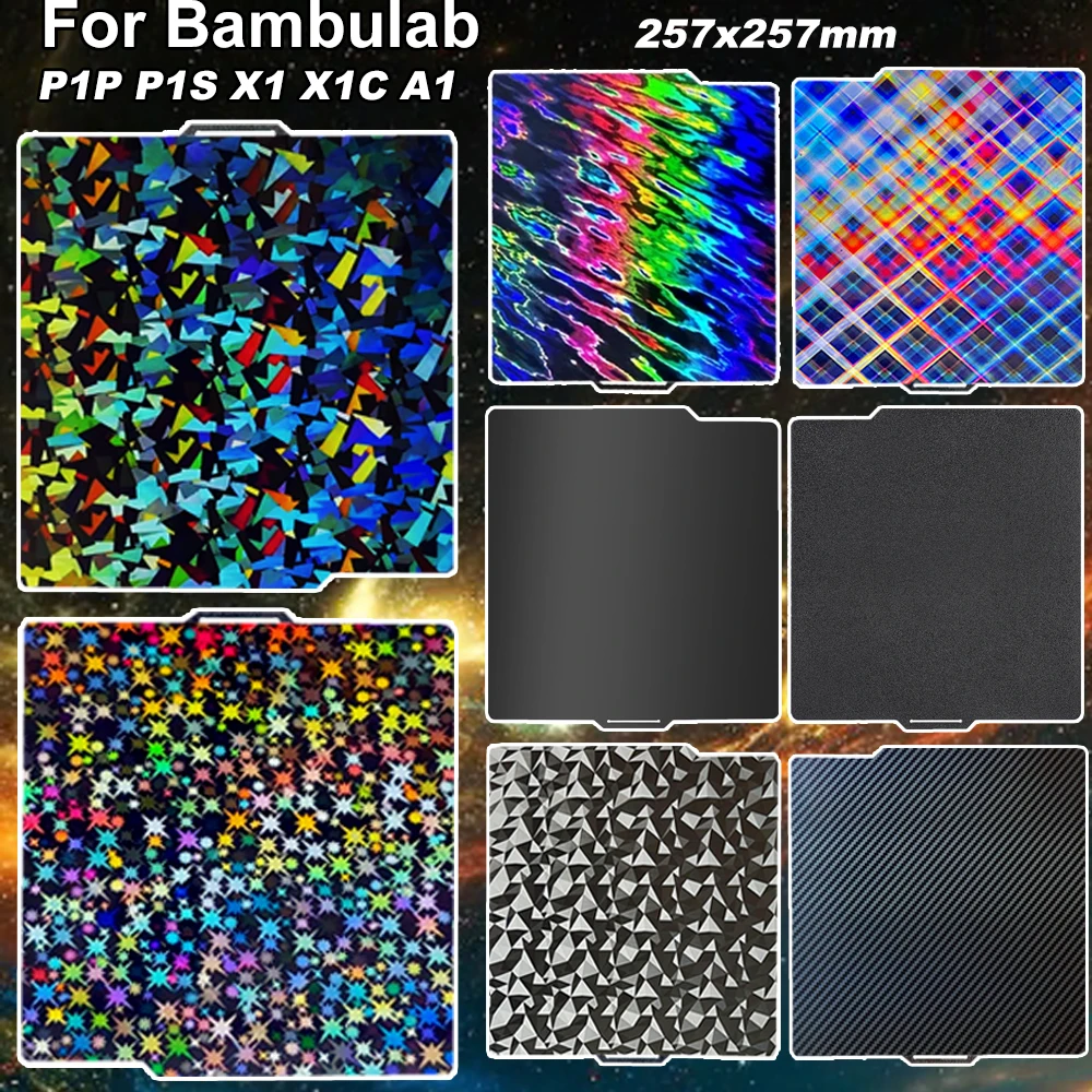 

For Bambu Lab A1 Print Plate 3D Printer Accessries Double Sided Heated Bed Bambulab P1P P1S A1 PEI Sheet for Bambu Lab X1 Carbon