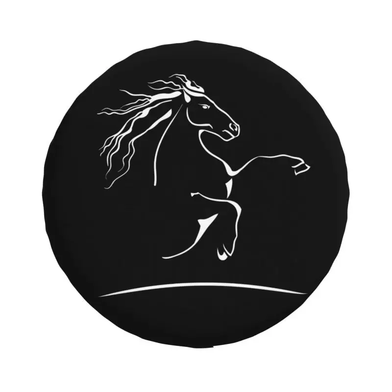 Custom Black Horse Symbol Tire Cover 4WD 4x4 SUV Spare Wheel Protector for Jeep Grand Cherokee 14\