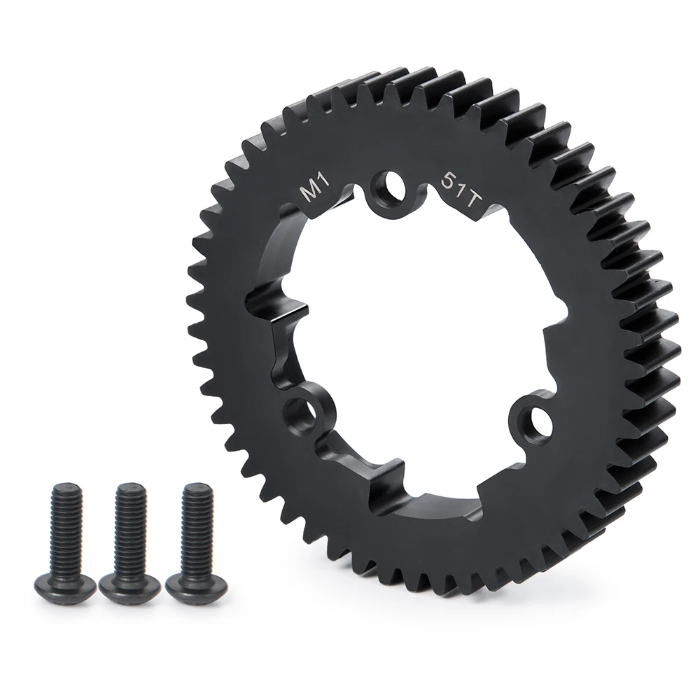 AXSPEED Metal Spur Gear 45# Steel M1 46/50/51/52/54T for 1/10 E-Revo 2.0 VXL 1/5 X-Maxx 6S 8S 1/10 Maxx 4S 1/7 XO-1