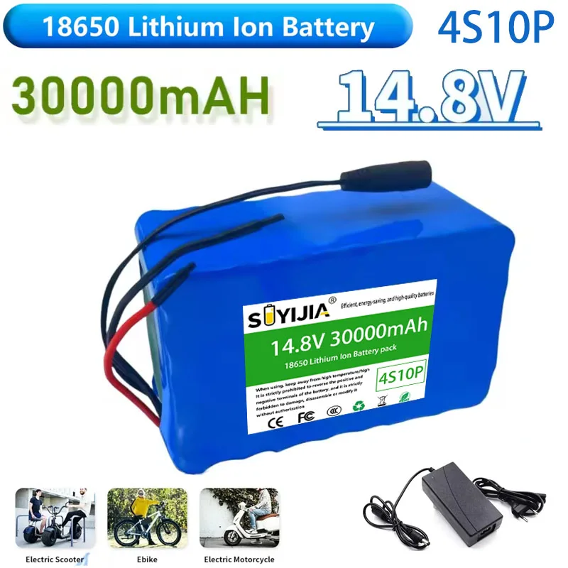Batterie lithium-ion haute puissance 4S10P 18650 14.8V 30Ah 444Wh avec BMS pour équipement de robot intelligent, onduleur, etc.