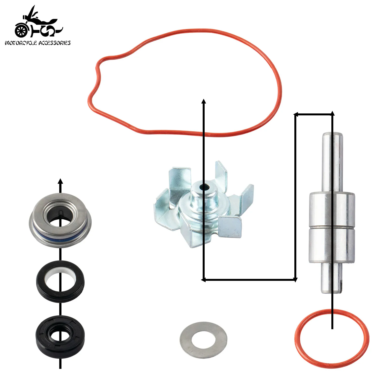 SJ Motorcycle Water Pump Repair Kit For Honda XL600V Transalp 1988-1999 XRV650 Africa Twin 88-89 NV600 Shadow 19200-MN8-010 view 3