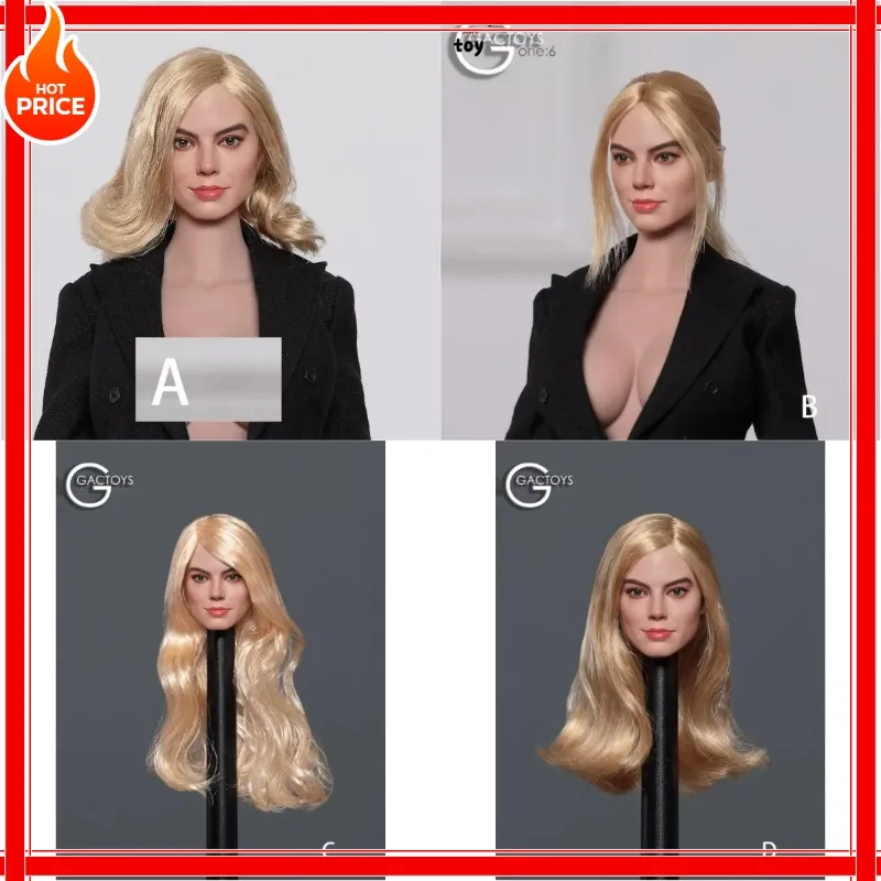 

GACTOYS 1/6 Scale GC047 Female Four Styley Head Played Star Robbie Head Sculpt Model for 12" Suntan Figure PH JIAOU Doll Body