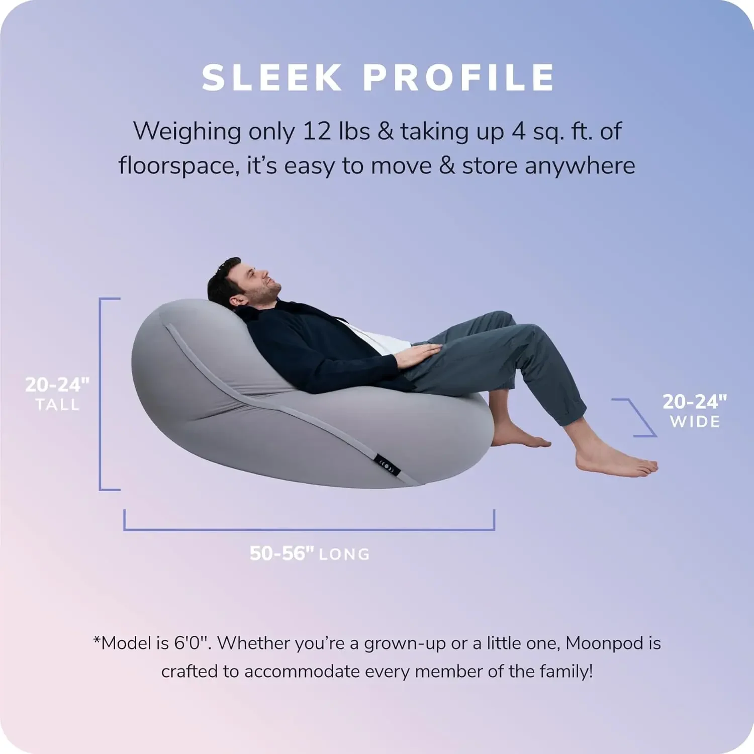 Bean Bag Chairs for Adults, Gray – The Zero-Gravity Beanbag Chair for Stress, Comfort & All Day Deep Relaxation