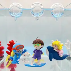 Mini Aquarium schwimmende Dekor Zubehör niedlichen Taucher Surf Boy Wal Mädchen Anime Figur Dekoration Aquarium Landschafts bau Ornament