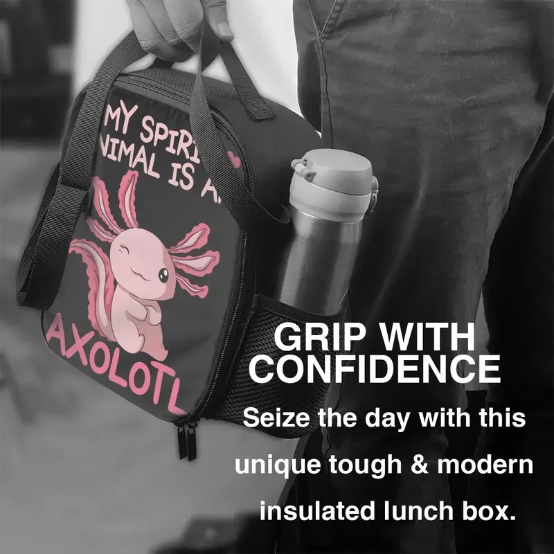 My Spirit Animal Is An Axolotl Portable Lunch Box Women Salamander Animal Thermal Cooler Food Insulated Lunch Bag School Student