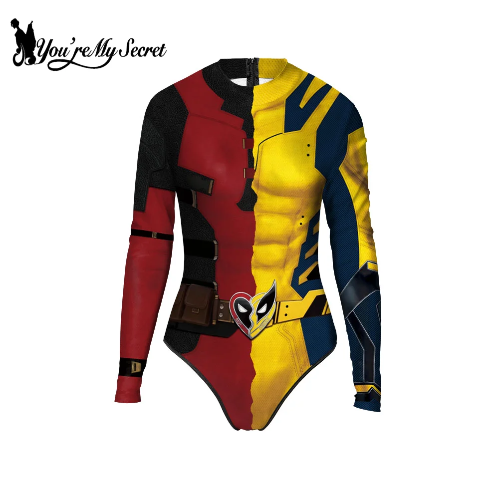 [You\'re My Secret] Cosplay Superhero Wolverine Movie 3D Deadpool Jumpsuit Wilson Cosplay Costume Halloween Zenti Party Bodysuits