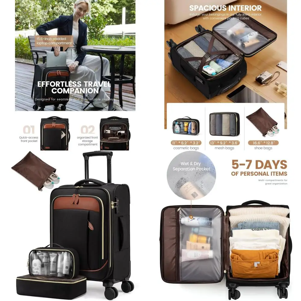 

Lovelook Lightweight Softshell Luggage with Dual Spinner Wheels for Men & Women