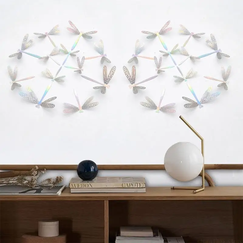 QX2E 12pcs 3D Wall Decals Decor Removable Metallic Feel Stickers Home Decoration Kids Room Girls Bedroom Decor