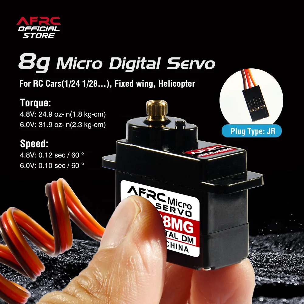 AFRC-D1828MG 8g Micro Metal Gear Servo digitale 1 pz 2 pz per 1/24 1/26 1/28 RC auto ad ala fissa elicottero aggiornamento assemblaggio fai da te