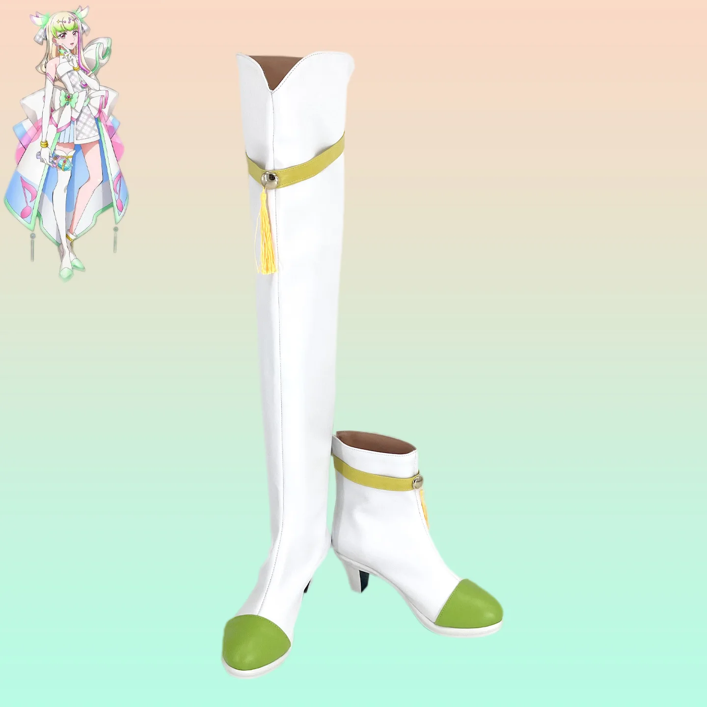 

Pretty Cure Purirun Cosplay Shoes Cure Zukyoon Purirun Halloween Carnival Party PU Leather Boots Custom Made