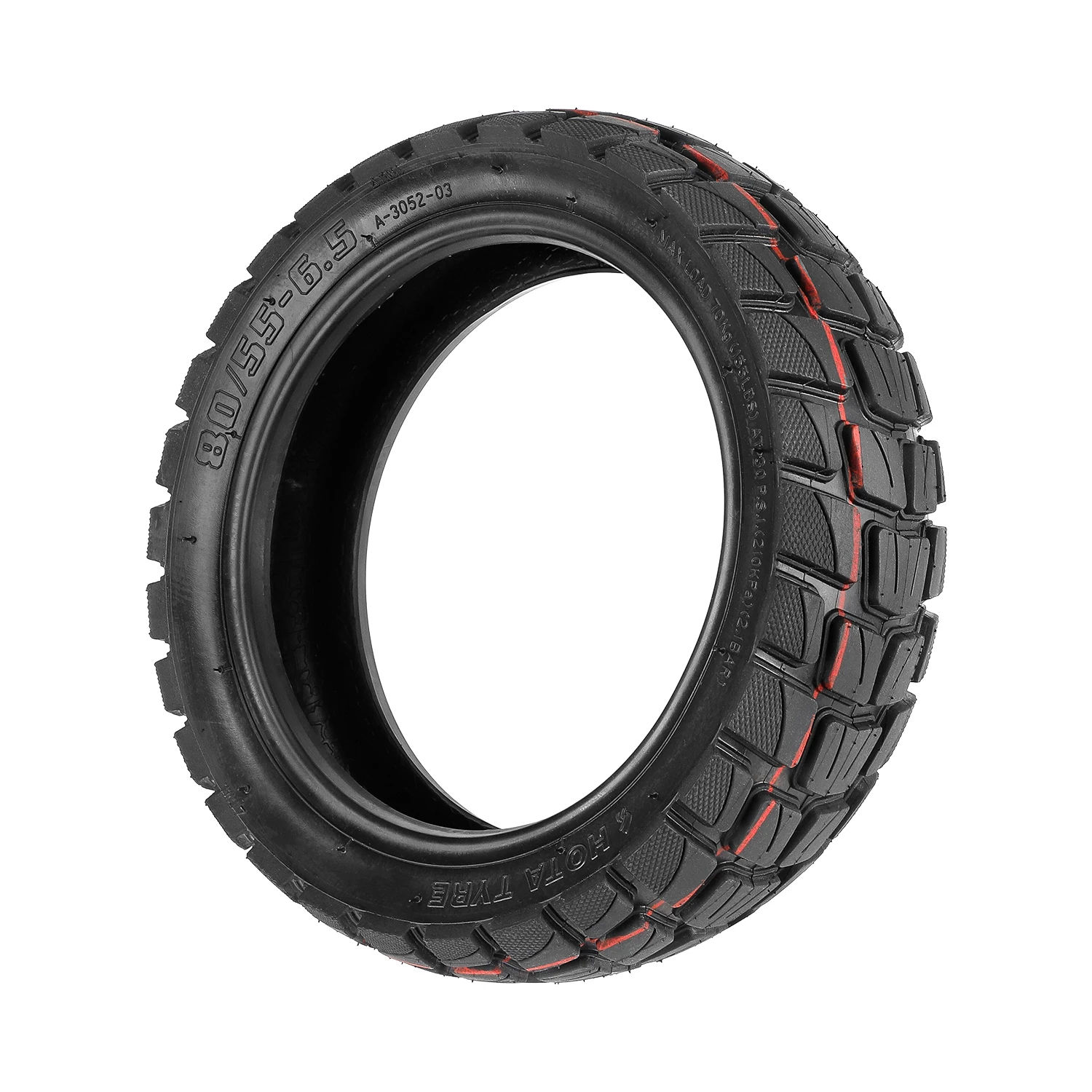 80/55-6.5 Tubeless Tire Thickened Off-road Tire For 10 Inch Electric Scooter Rubber Tire Front with Rear Wheel Replacement Parts