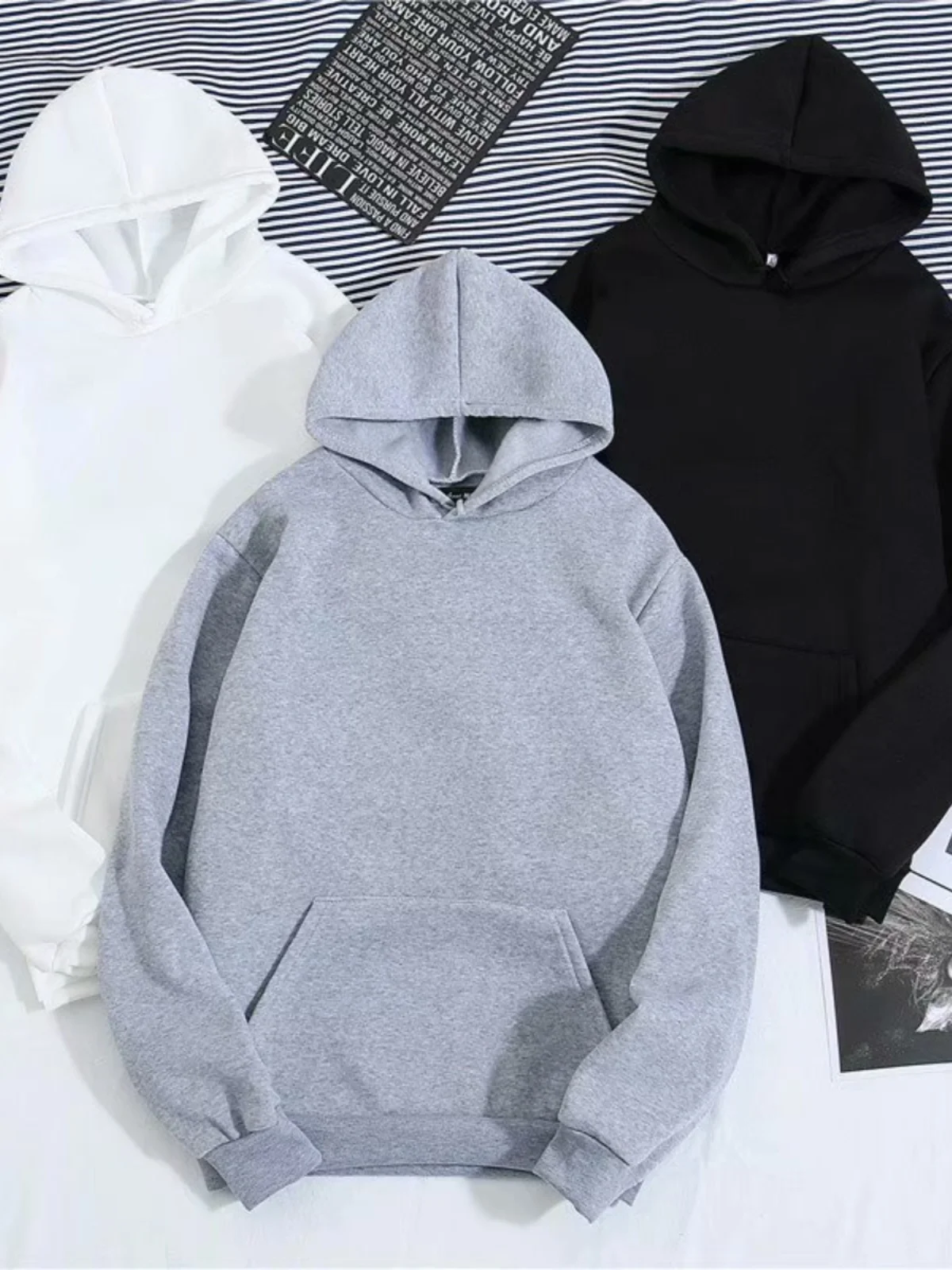 

Новая мужская толстовка-худи 2024 года, свободного кроя, тонкая, с начесом, повседневная, зимняя, молодежная, с капюшоном