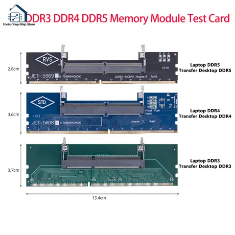 Bilashmart DDR3 DDR4 DDR5 Laptop to Desktop Memory Adapter Card SO-DIMM To PC DIMM Card DDR3 DDR4 DDR5 Memory RAM Connector Adapter