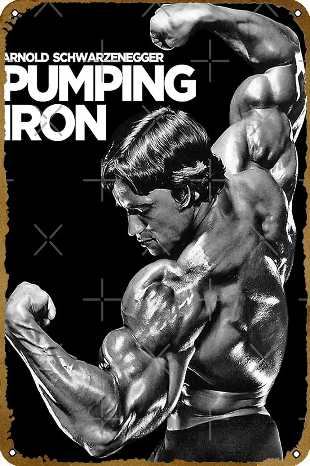 Arnold Schwarzenegger Classic Pumping Iron Tin Poster Funny Metal Novelty Tin Sign Metal Retro Wall Decor for Home,Street,Bars,g