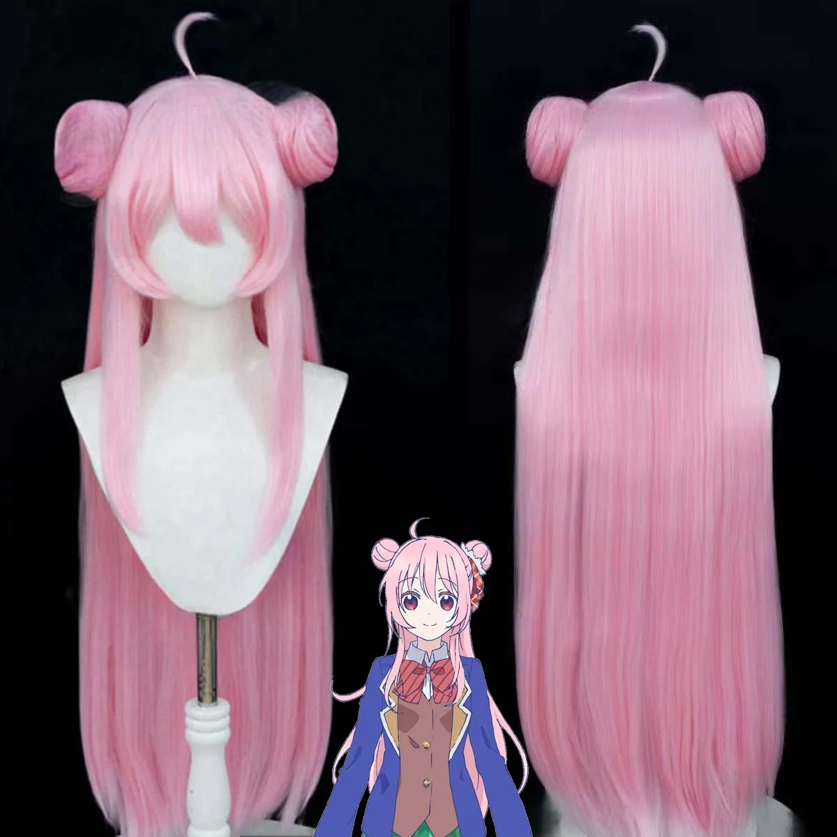 

Аниме-парик для косплея на Хэллоуин Happy Sugar Life Matsuzaka Sato, светло-розовый, длинный, прямой, термостойкий