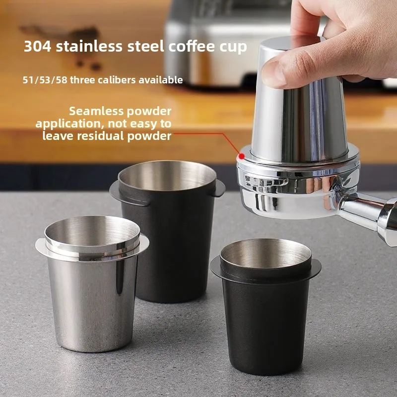 LMM stainless steel coffee powder cup Italian handle powder connector hand flushing and smelling cup