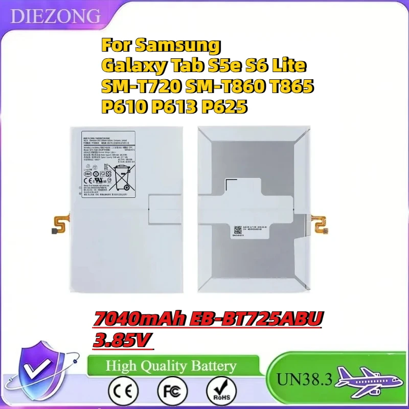 In Stock 7040mAh EB-BT725ABU 3.85V Tablet Battery For Samsung Galaxy Tab S5e S6 Lite SM-T720 SM-T860 T865 P610 P613 P625