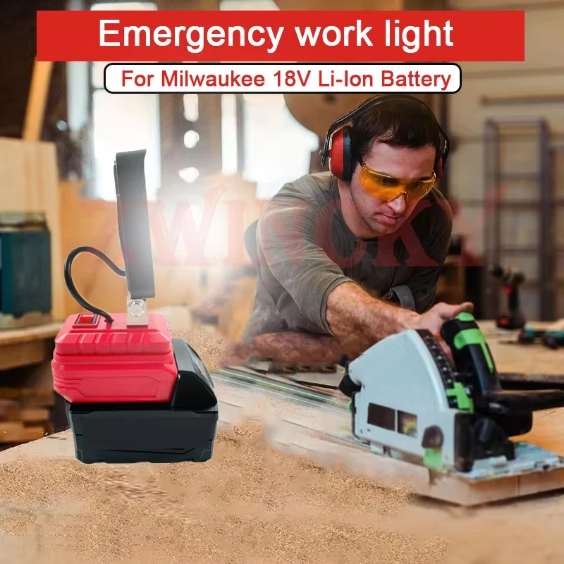 For Milwaukee LED Work Light For Milwaukee 18V Li-ion Battery Emergency Light Portable Handheld Flashlight Flood Lights Lighting