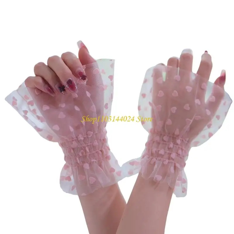 N5ke trái tim cổ tay còng cho móng tay chụp ảnh bằng vải tuyệt đẹp.