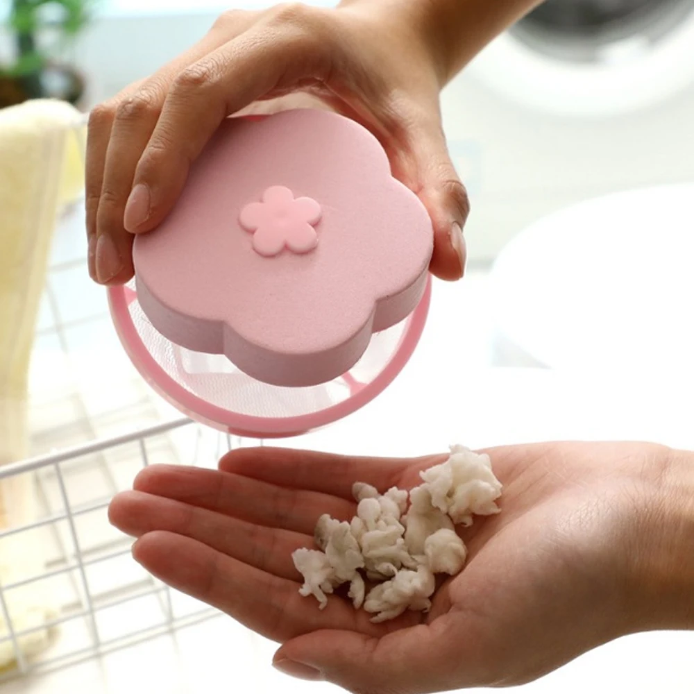 Plum Blossom Shape Laundry Ball For Washing Machine Floating Pet Fur Lint Hair Catcher Clothes Cleaning Balls With Mesh Removal