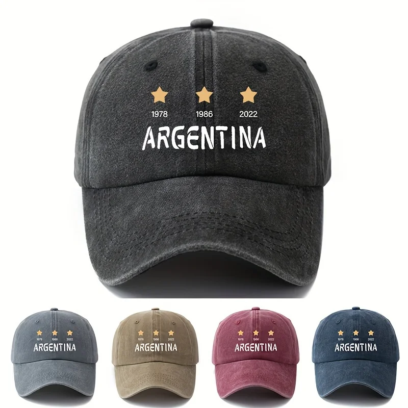 

1pc MAKEFGE Argentina Print Baseball Cap, Casual Style, 100% Polyester, Adjustable Snapback, Unisex Sun Protection Hat for All S