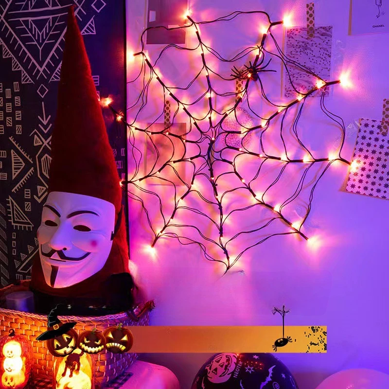 

New Halloween Lamp String Witch Hat Halloween Lamp String Pumpkin Spider Decorative Lamp Spider Web Lamp