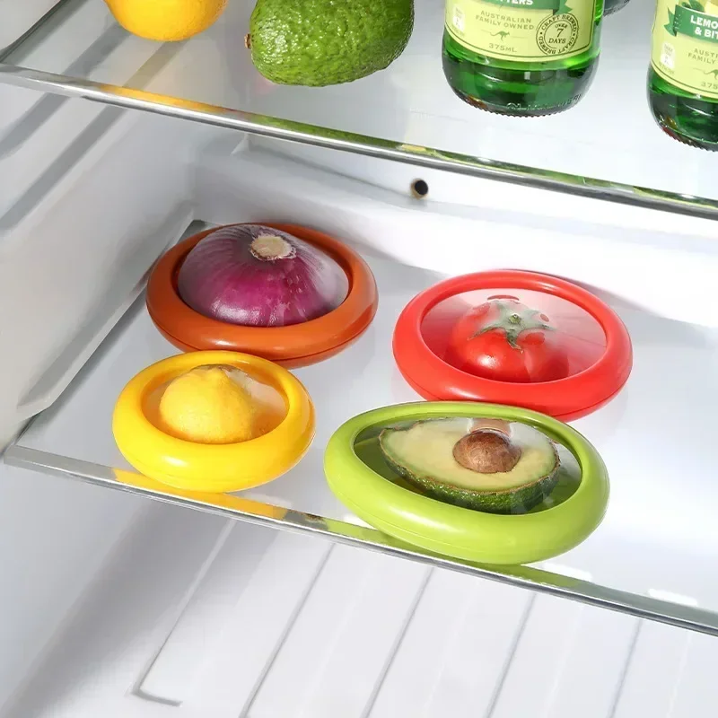 2024 Fruit Preservation Box Silicone Film Food Box Sealed Mini Refrigerator for Storage Vegetable Avocado Lemon Storage Box