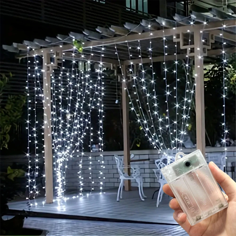 

Светодиодные гирлянды-шторы на батарейках для декора на Рамадан, Ид Мубарак, для спальни, свадьбы, Дня святого Валентина 2026